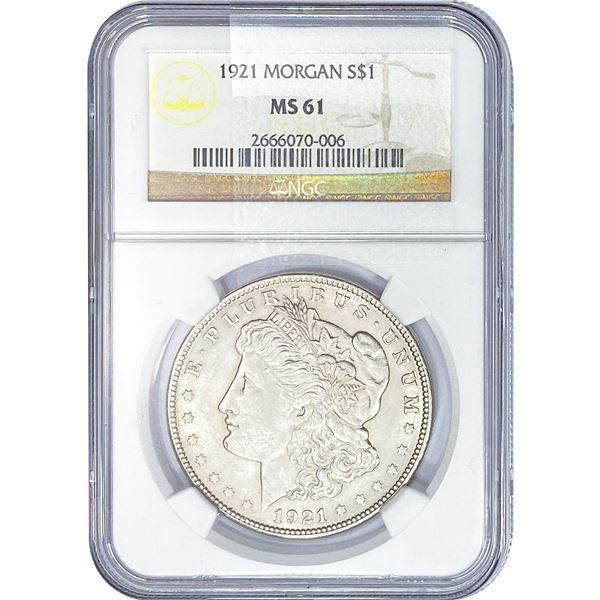 1921 Morgan Silver Dollar NGC MS61