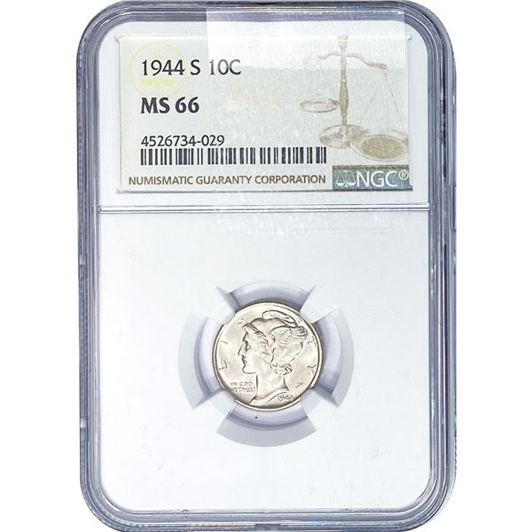 1944-S Mercury Silver Dime NGC MS66