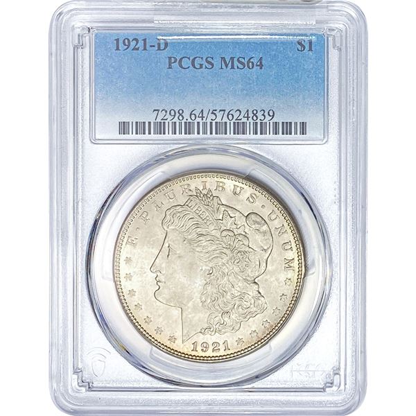 1921-D Morgan Silver Dollar PCGS MS64