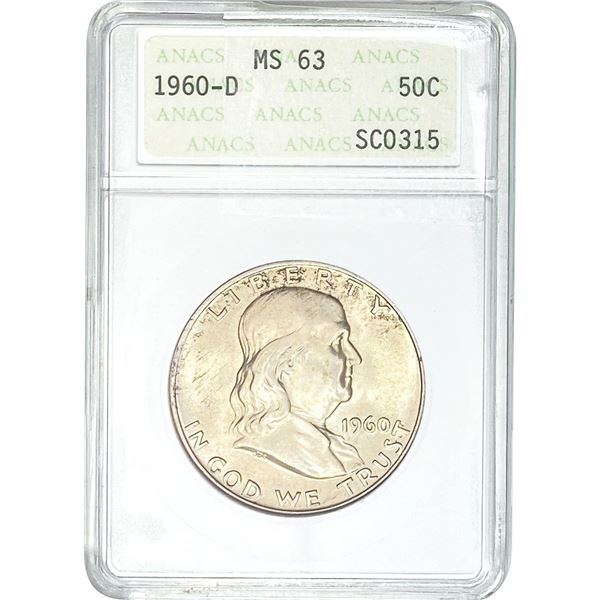 1960-D Franklin Half Dollar ANACS MS63