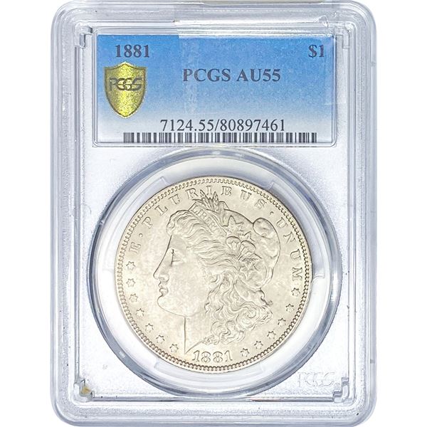 1881 Morgan Silver Dollar PCGS AU55