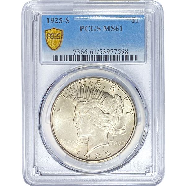 1925-S Silver Peace Dollar PCGS MS61