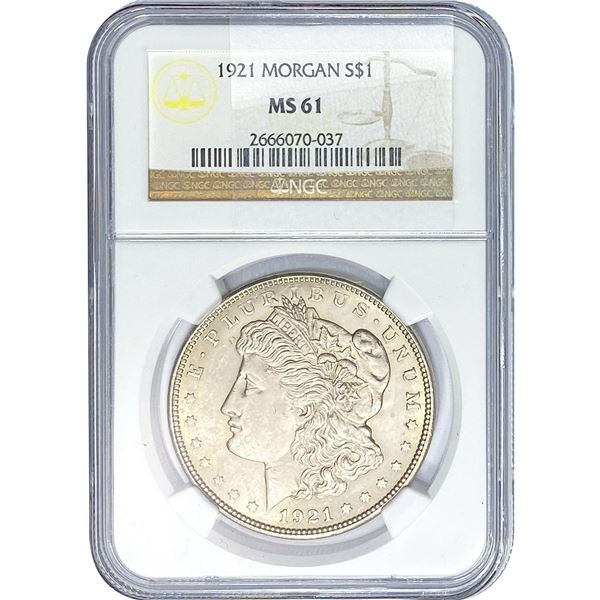 1921 Morgan Silver Dollar NGC MS61