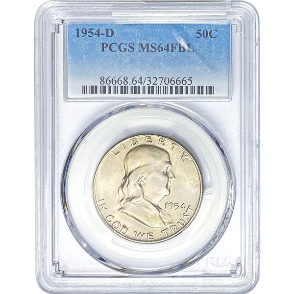 1954-D Franklin Half Dollar PCGS MS64 FBL