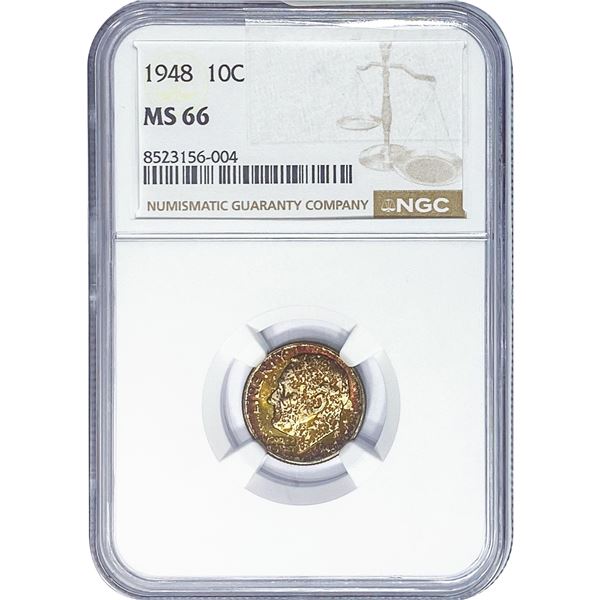 1948 Roosevelt Dime NGC MS66