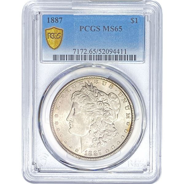 1887 Morgan Silver Dollar PCGS MS65