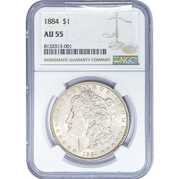 1884 Morgan Silver Dollar NGC AU55