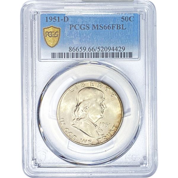 1951-D Franklin Half Dollar PCGS MS66 FBL