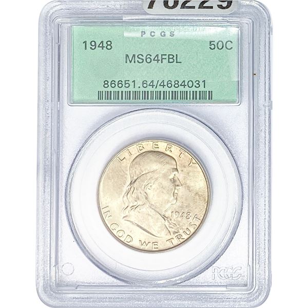 1948 Franklin Half Dollar PCGS MS64 FBL