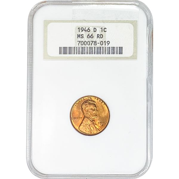 1946-D Wheat Cent NGC MS66 RD