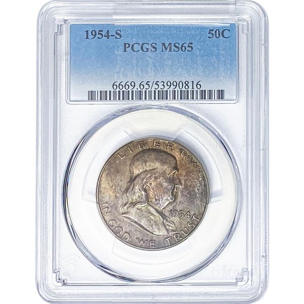 1954-S Franklin Half Dollar PCGS MS65