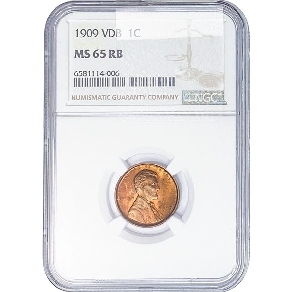 1909 Wheat Cent NGC MS65 RB