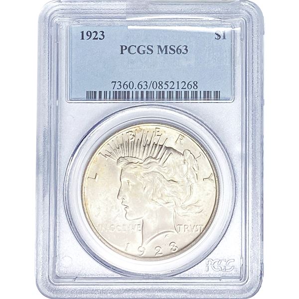 1923 Silver Peace Dollar PCGS MS63