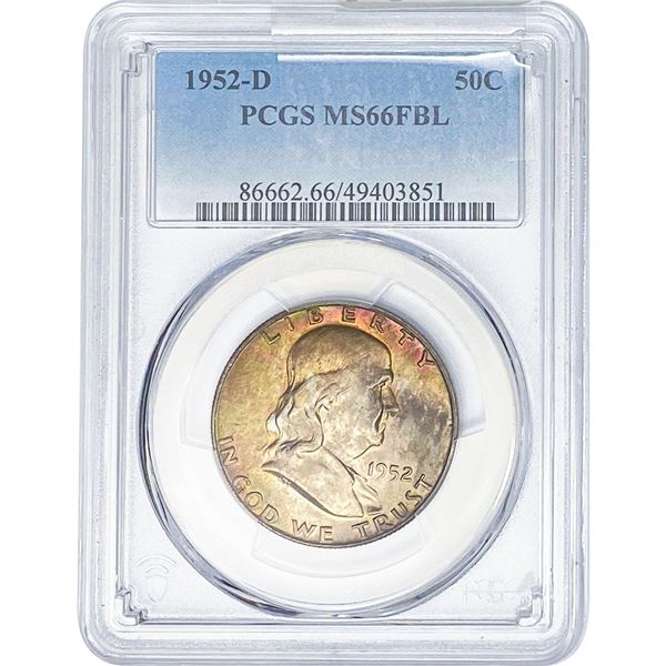 1952-D Franklin Half Dollar PCGS MS66 FBL