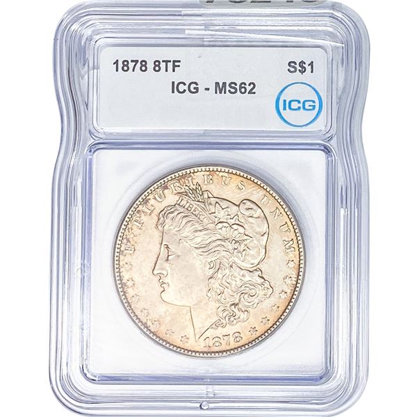 1878  Morgan Silver Dollar ICG MS62 8TF