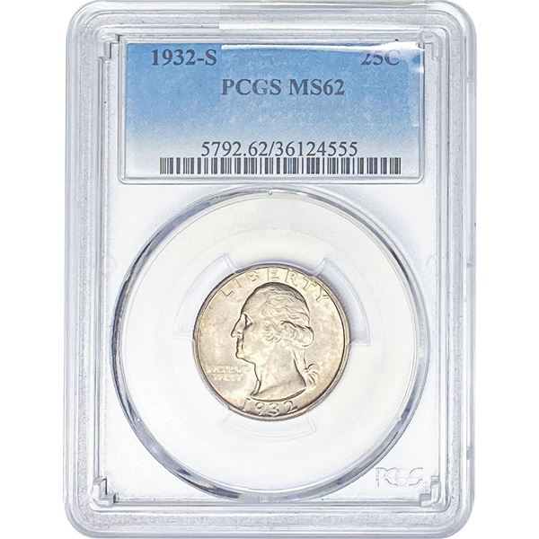1932-S Washington Silver Quarter PCGS MS62