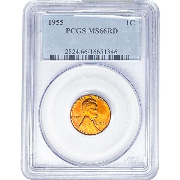 1955 Wheat Cent PCGS MS66 RD