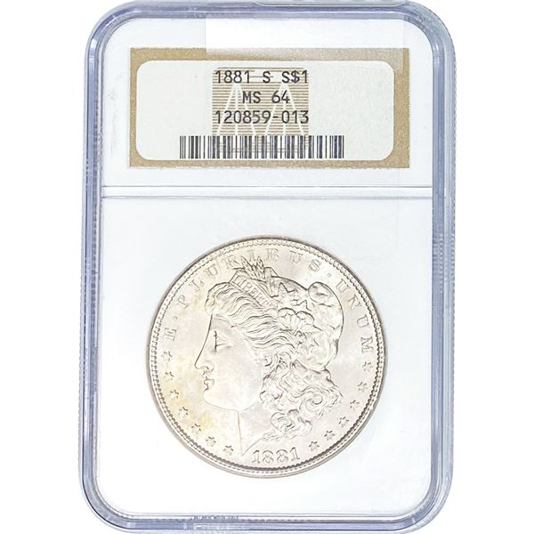 1881-S Morgan Silver Dollar NGC MS64