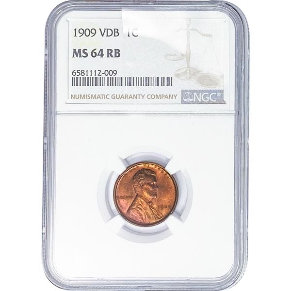 1909 Wheat Cent NGC MS64 RB