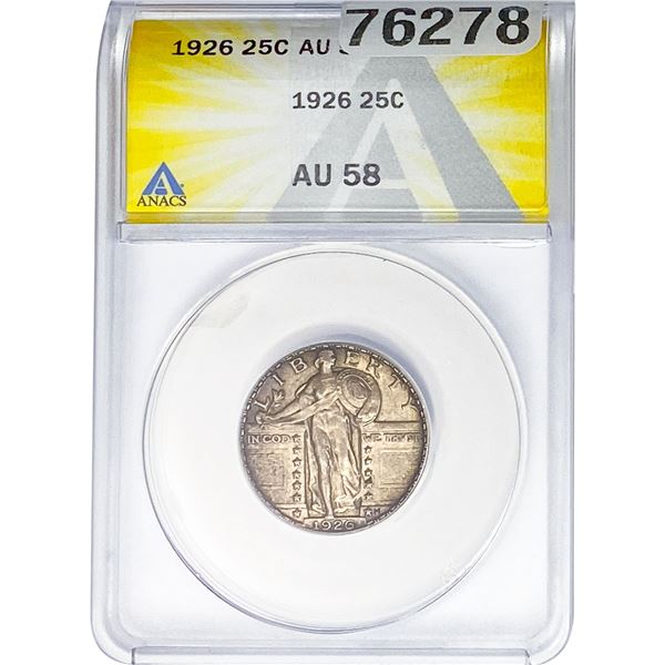 1926 Standing Liberty Quarter ANACS AU58