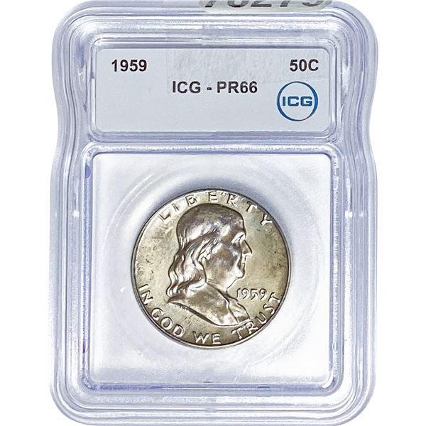 1959 Franklin Half Dollar ICG PR66