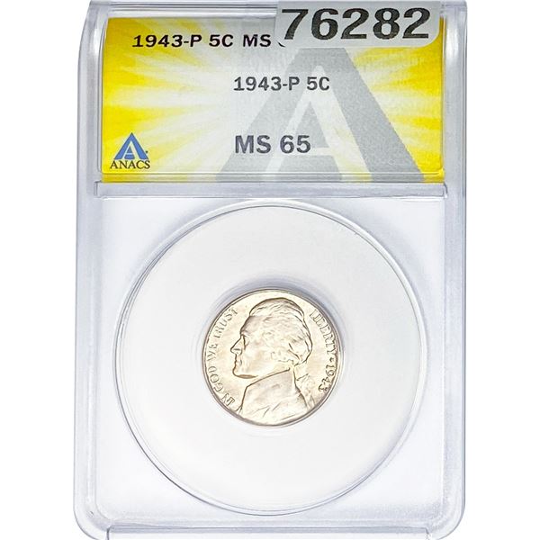 1943-P Jefferson Nickel ANACS MS65