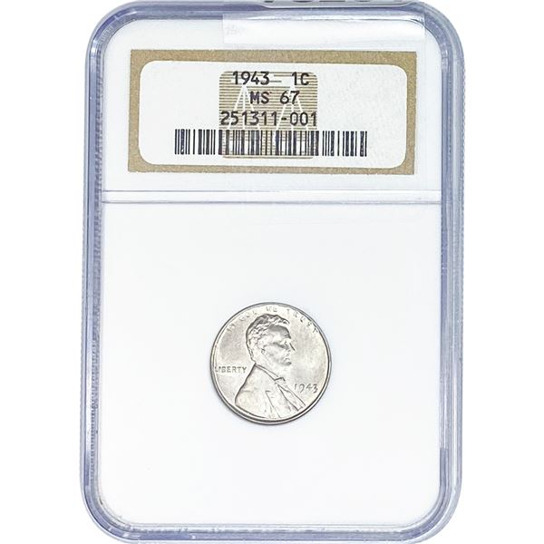 1943 Wheat Cent NGC MS67