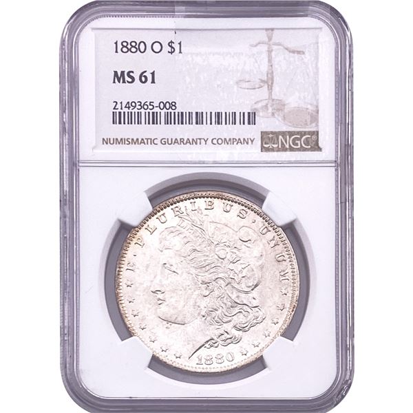 1880-O Morgan Silver Dollar NGC MS61