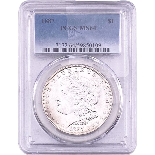 1887 Morgan Silver Dollar PCGS MS64