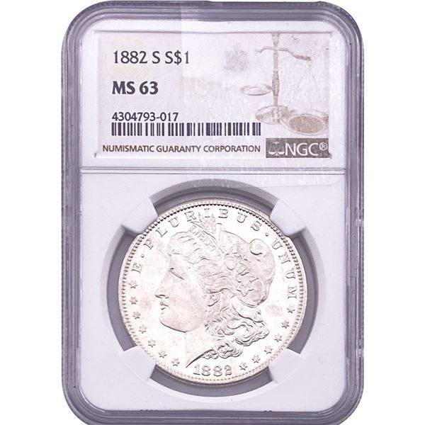 1882-S Morgan Silver Dollar NGC MS63