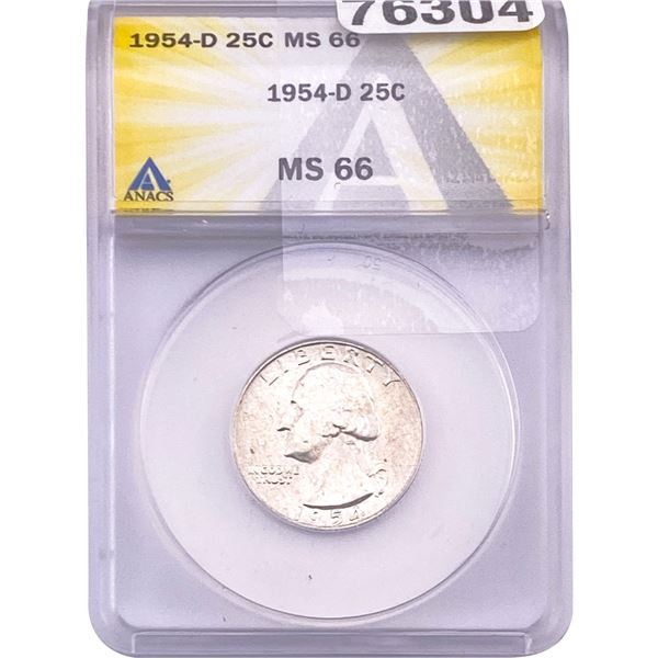 1954-D Washington Silver Quarter ANACS MS66