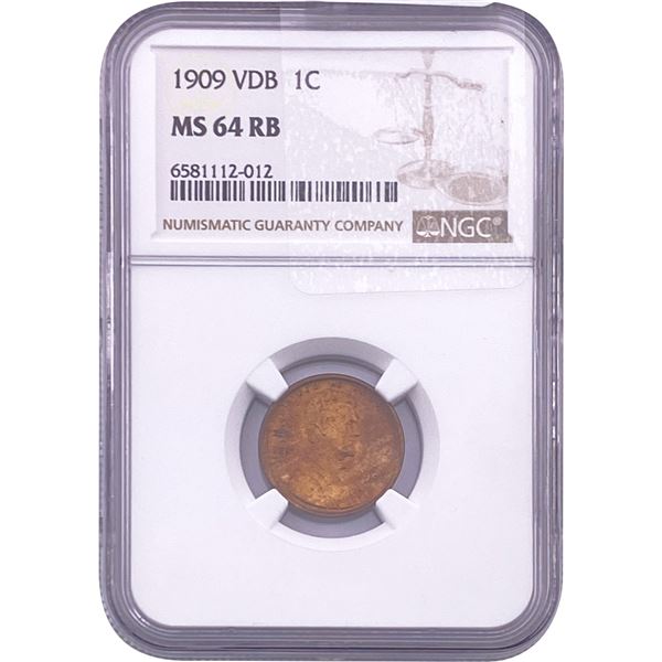 1909 Wheat Cent NGC MS64 RB