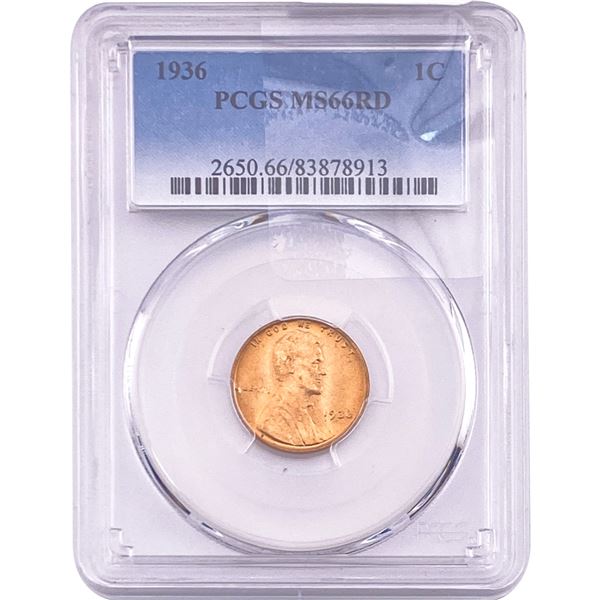 1936 Wheat Cent PCGS MS66 RD