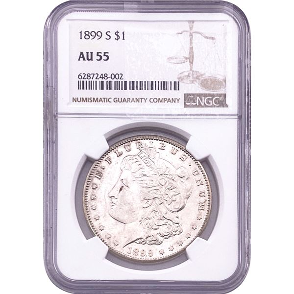 1899-S Morgan Silver Dollar NGC AU55