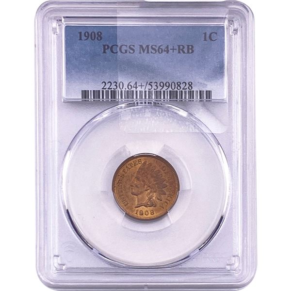 1908 Indian Head Cent PCGS MS64+ RB