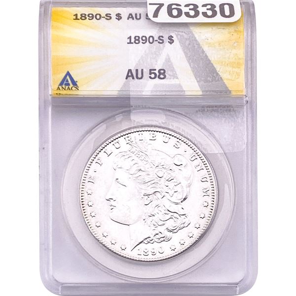 1890-S Morgan Silver Dollar ANACS AU58