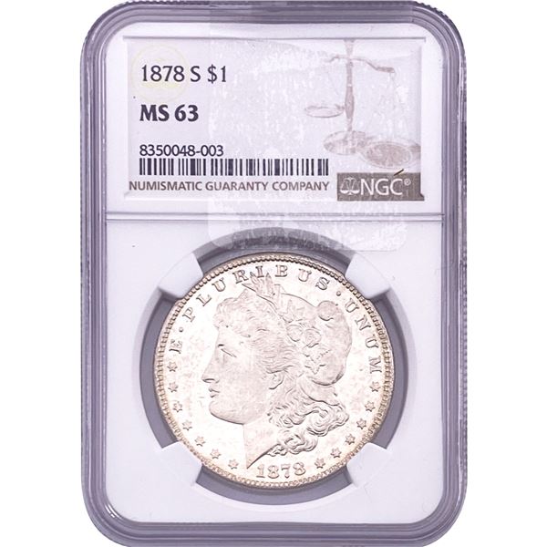 1878-S Morgan Silver Dollar NGC MS63