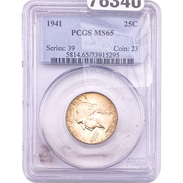 1941 Washington Silver Quarter PCGS MS65