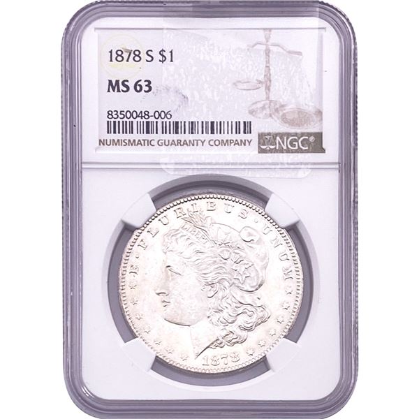 1878-S Morgan Silver Dollar NGC MS63