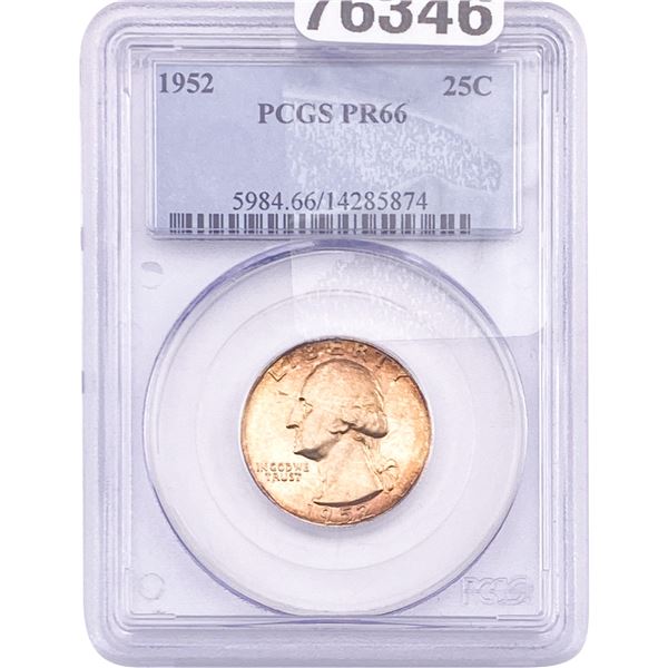 1952 Washington Silver Quarter PCGS PR66