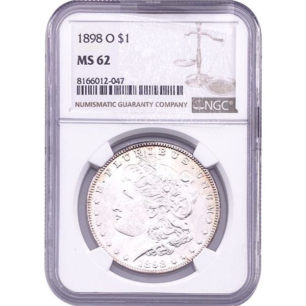 1898-O Morgan Silver Dollar NGC MS62