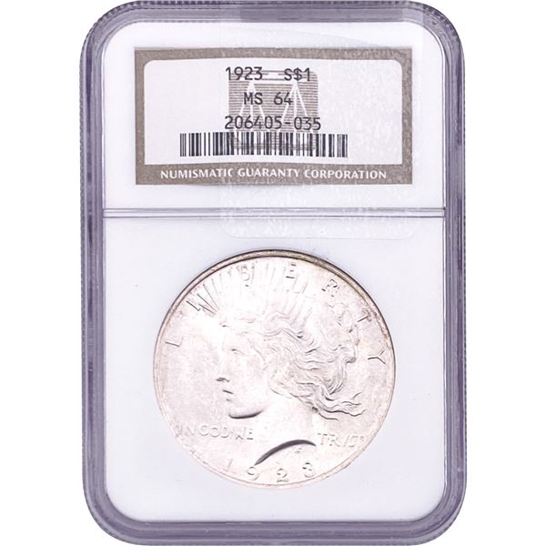 1923 Silver Peace Dollar NGC MS64
