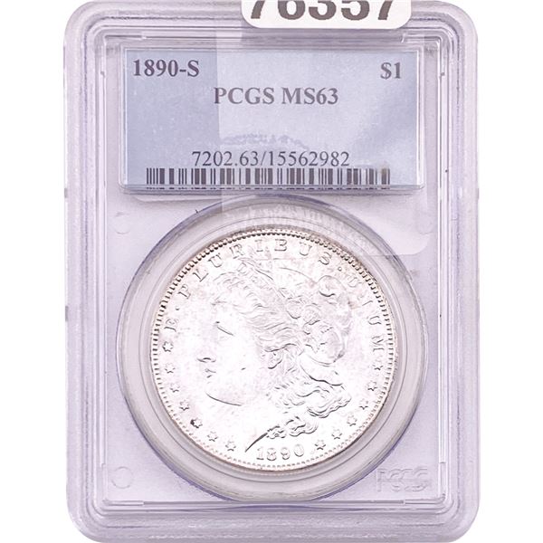 1890-S Morgan Silver Dollar PCGS MS63