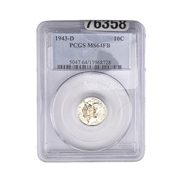 1943-D Mercury Silver Dime PCGS MS64 FB