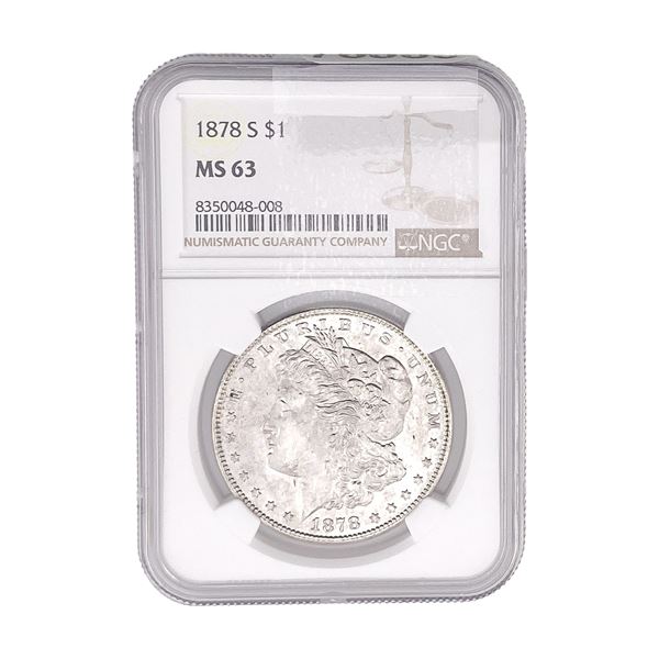 1878-S Mercury Silver Dollar NGC MS63