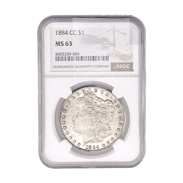 1884-CC Morgan Silver Dollar NGC MS63