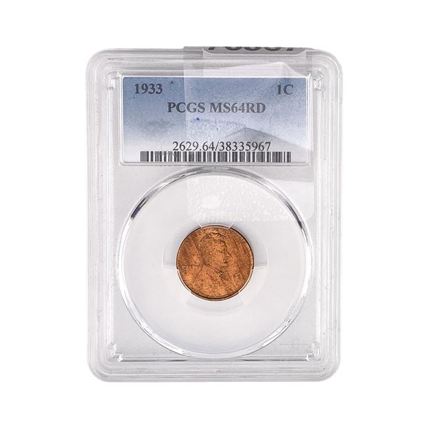 1933 Wheat Cent PCGS MS64 RD