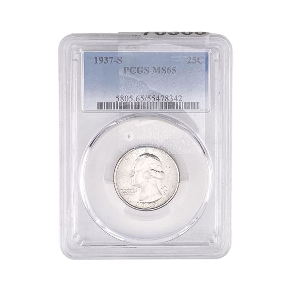 1937-S Washington Silver Quarter PCGS MS65