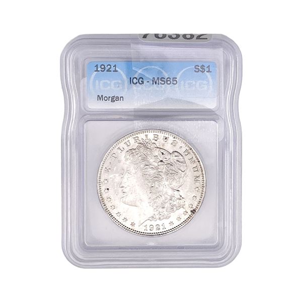 1921 Morgan Silver Dollar ICG MS65