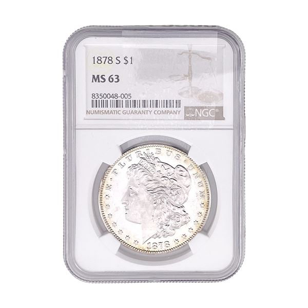 1878-S Morgan Silver Dollar NGC MS63